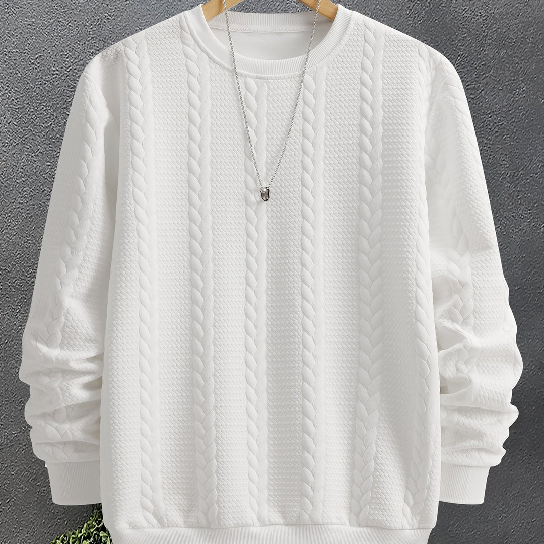 Theodore | Textured Cable-Knit Crew Sweatshirt