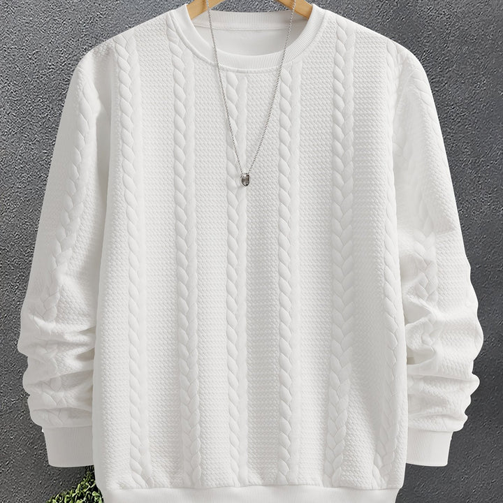 Theodore | Textured Cable-Knit Crew Sweatshirt