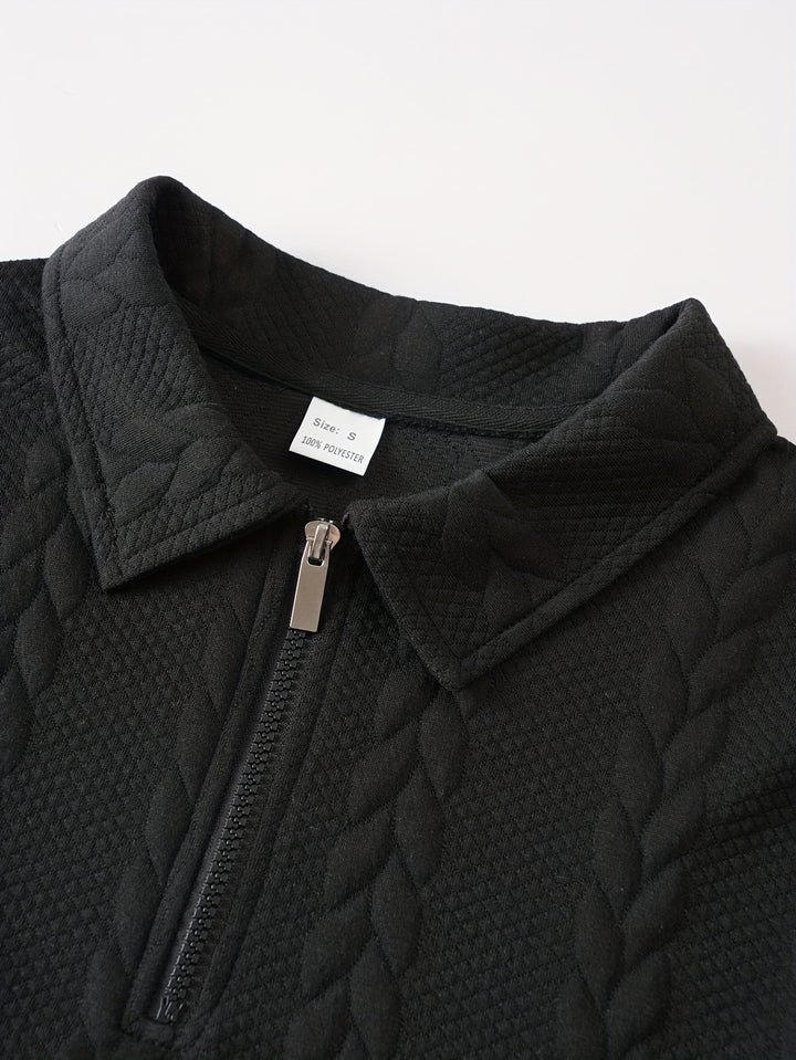 Harvey | Textured Half-Zip Pullover