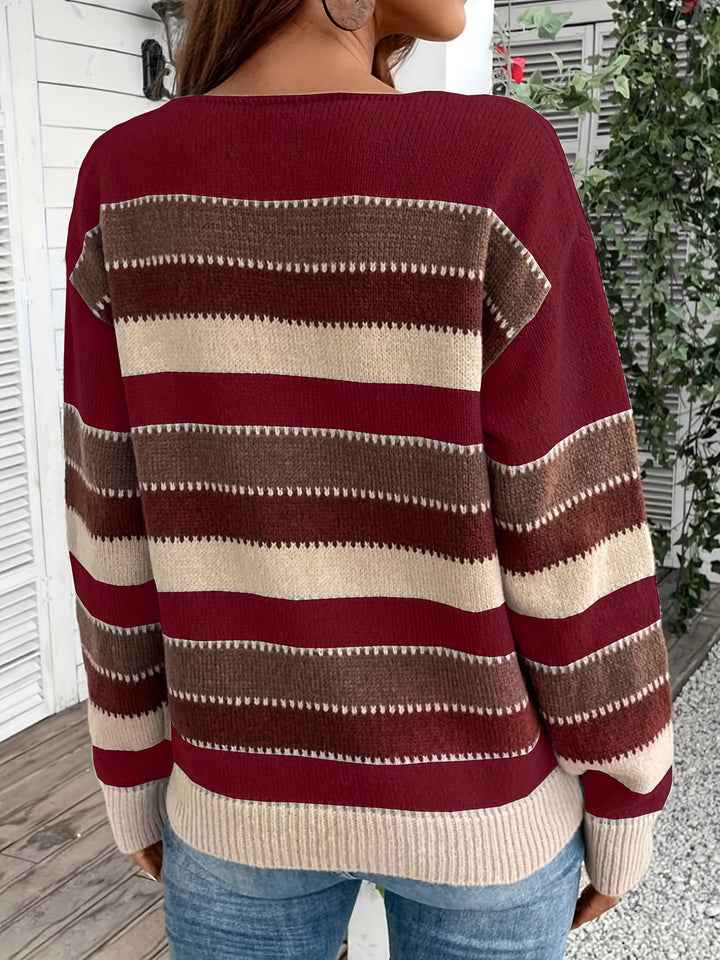 Isla | Striped Round-Neck Jumper