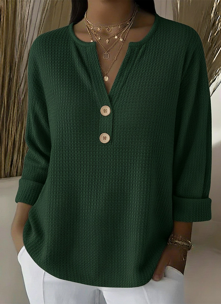 Bernadette | Waffle Henley Top
