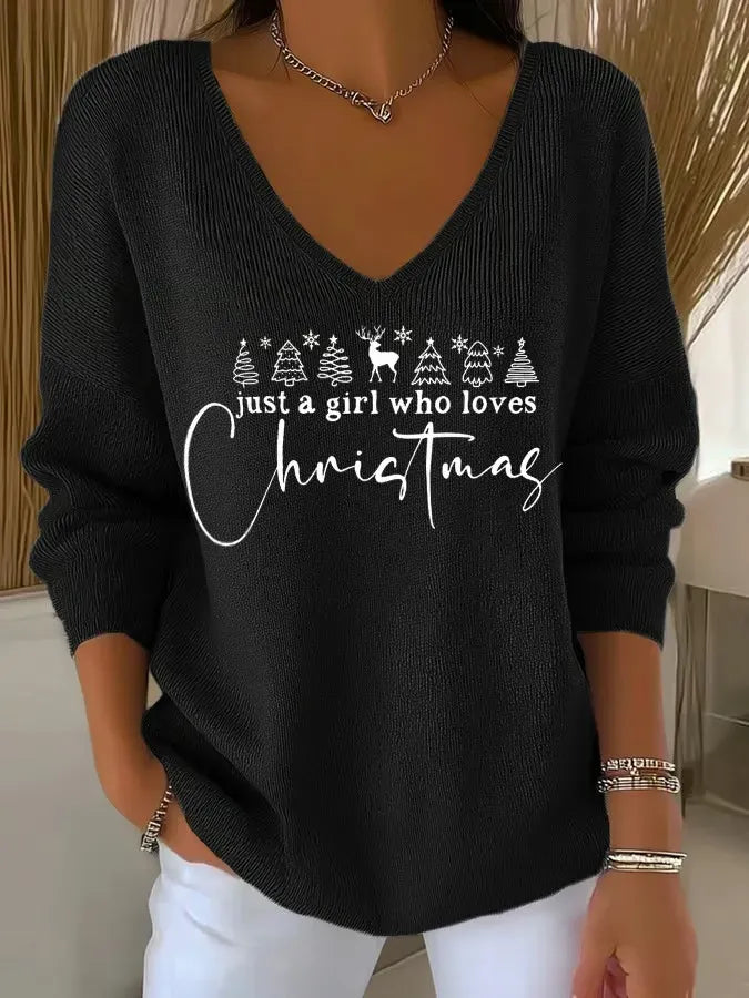 Bethany | Festive V-Neck Sweater