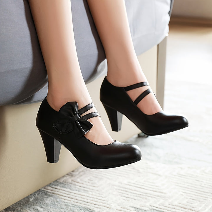 Eloise | Bow-Detail Ankle-Strap Heels
