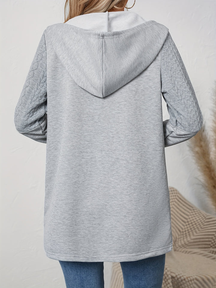 Marianne | Textured Longline Hooded Jacket