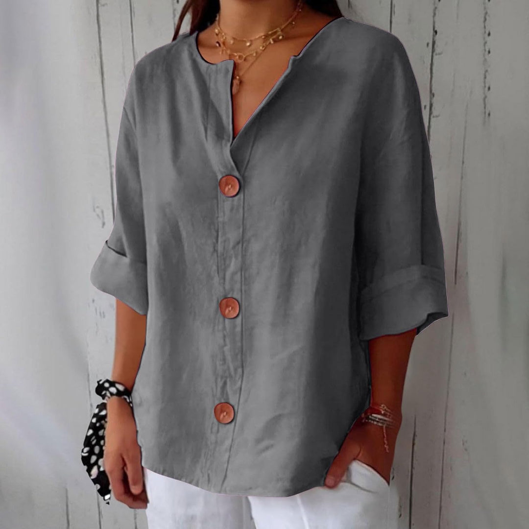 Genevieve | Relaxed Button-Front Blouse