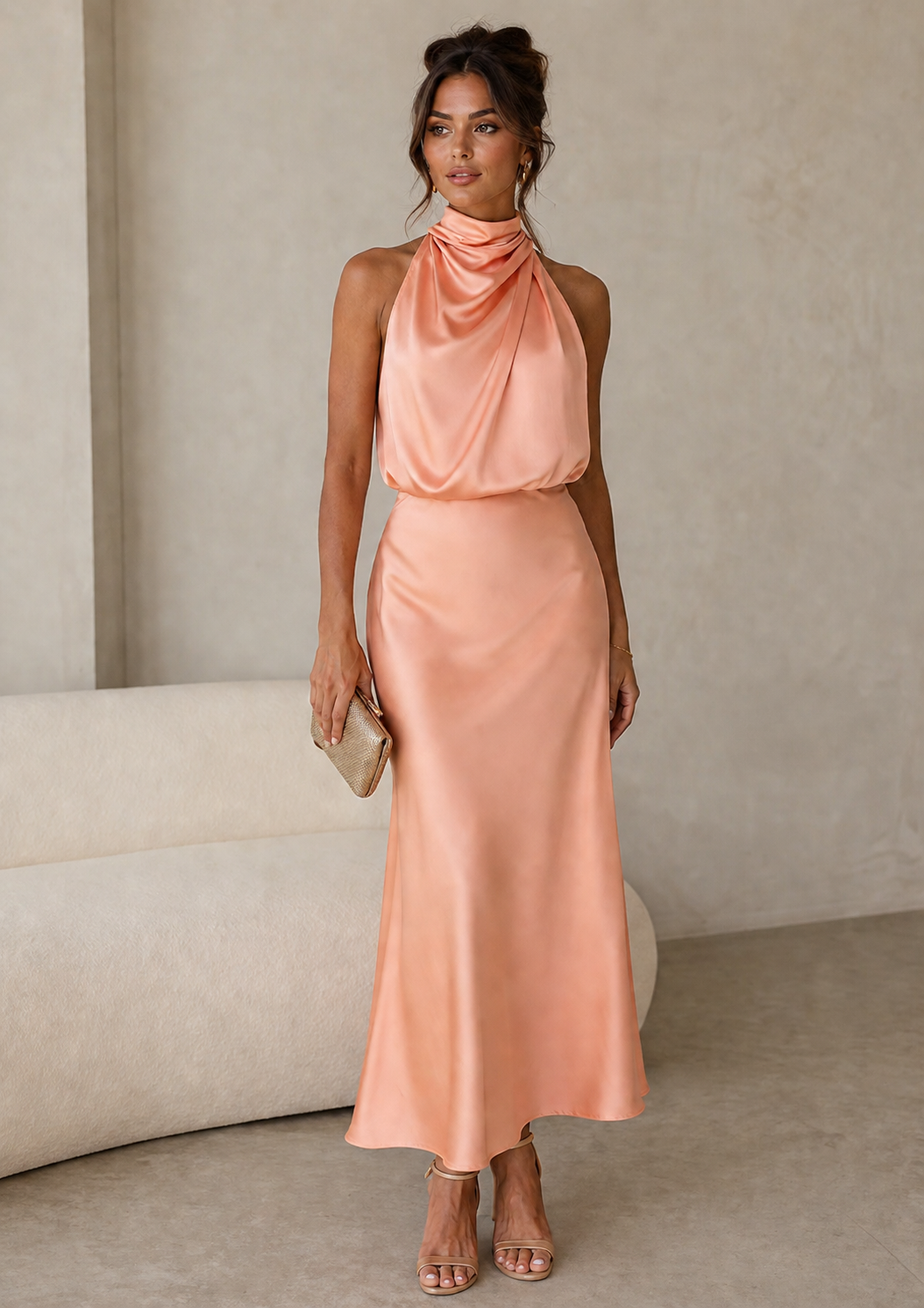 Emilia | Draped Halter Maxi Dress
