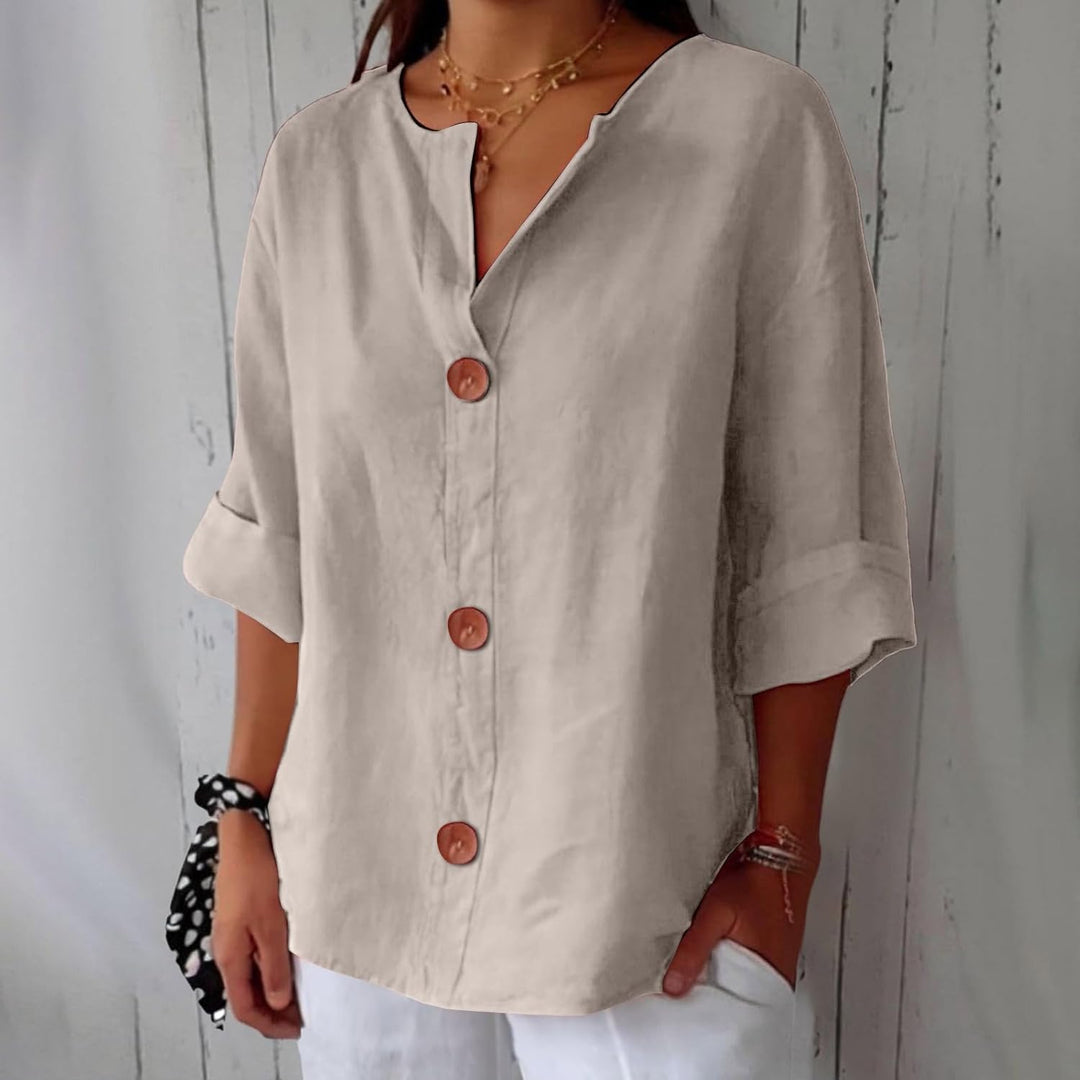 Genevieve | Relaxed Button-Front Blouse