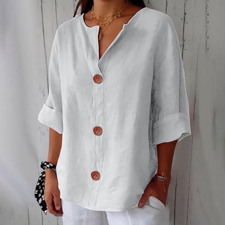 Genevieve | Relaxed Button-Front Blouse