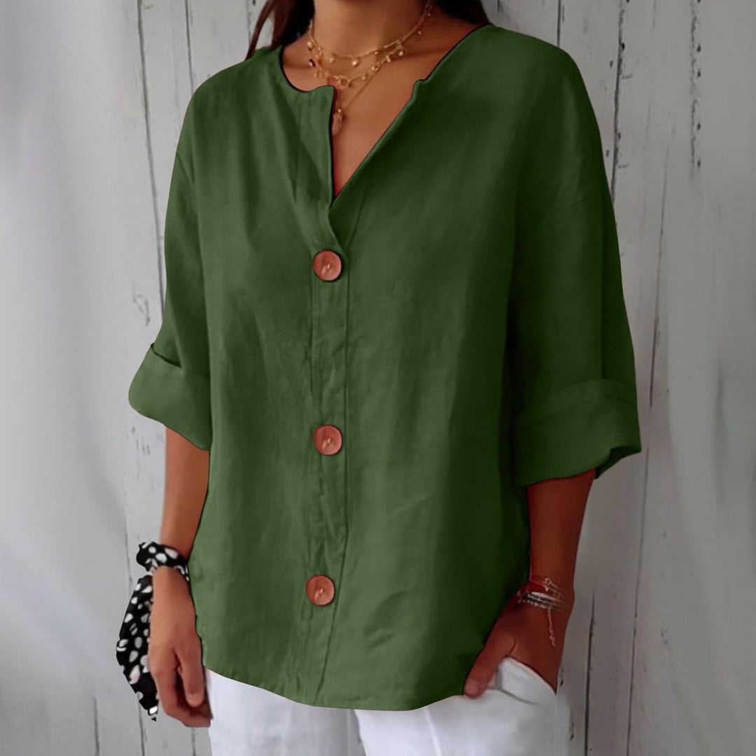 Genevieve | Relaxed Button-Front Blouse