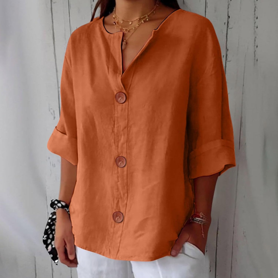 Genevieve | Relaxed Button-Front Blouse
