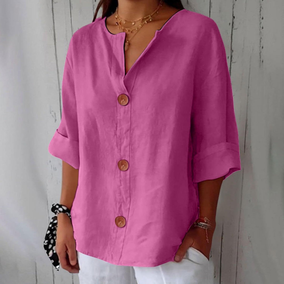 Genevieve | Relaxed Button-Front Blouse