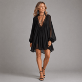 Fenella | Flowing Lace-Trim Mini Dress