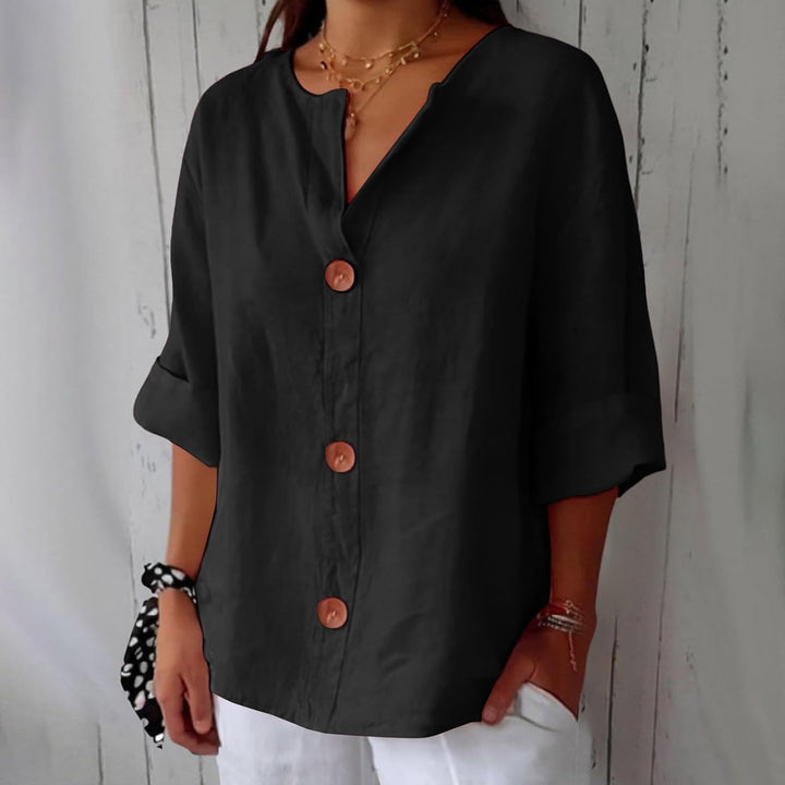 Genevieve | Relaxed Button-Front Blouse
