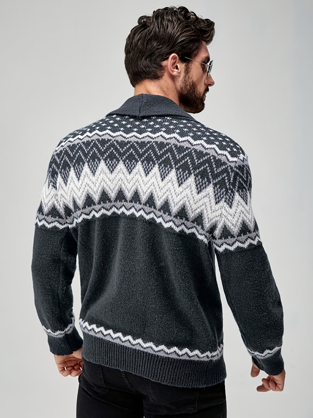 Whitaker | Nordic-Pattern Shawl Cardigan