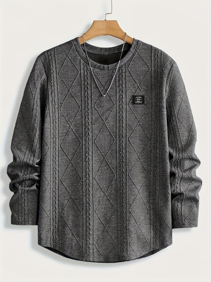 Everard | Textured Crew-Neck Long Sleeve Top