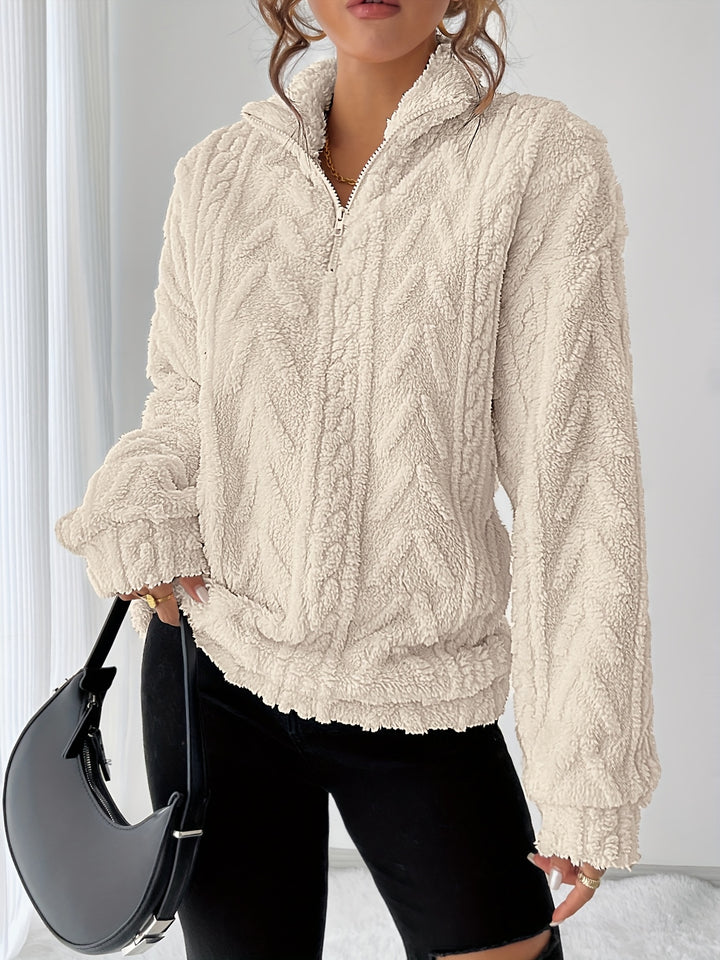 Clarice | Cosy Textured Quarter-Zip Pullover