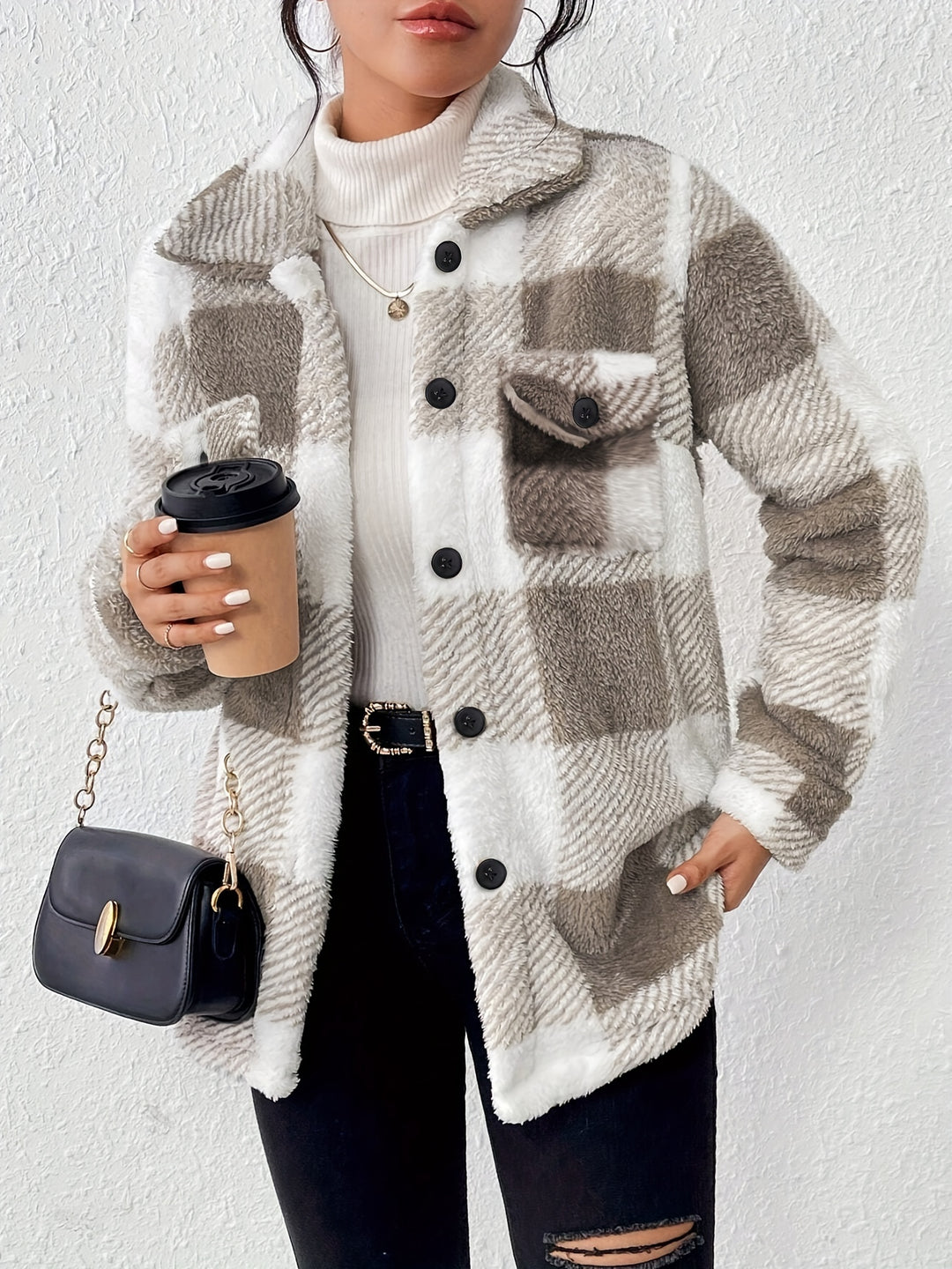 Beatrix | Cosy Checked Shirt Jacket
