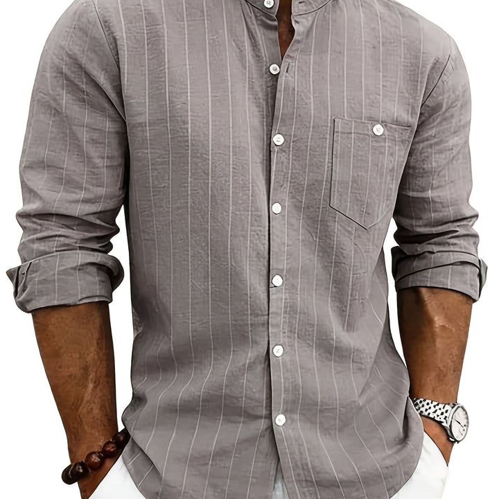 Nathaniel | Refined Striped Long-Sleeve Shirt