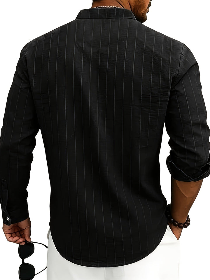 Nathaniel | Refined Striped Long-Sleeve Shirt