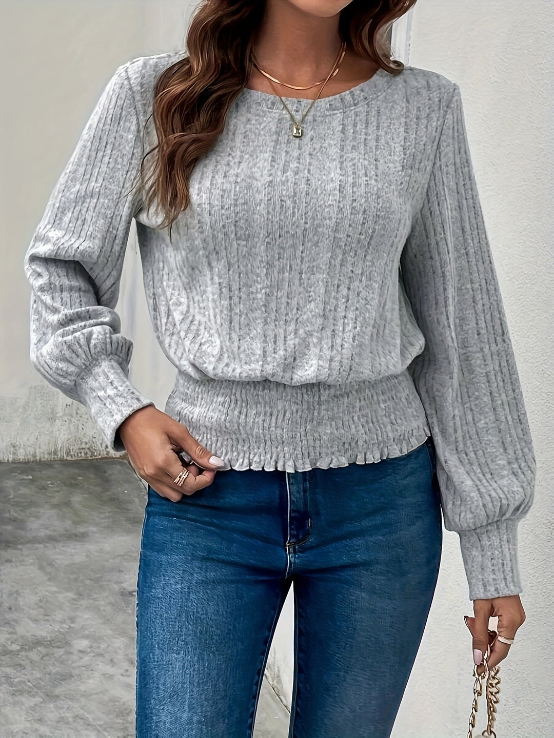 Lydia | Softly Ribbed Long Sleeve Top