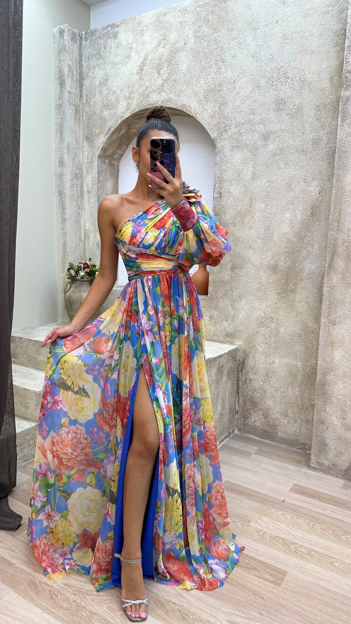 Elowen | One-Shoulder Floral Maxi Dress