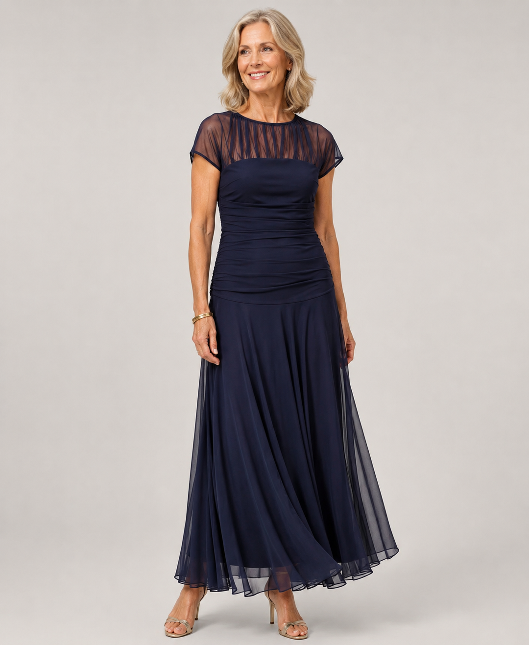 Aubrey | Illusion-Neck Evening Gown