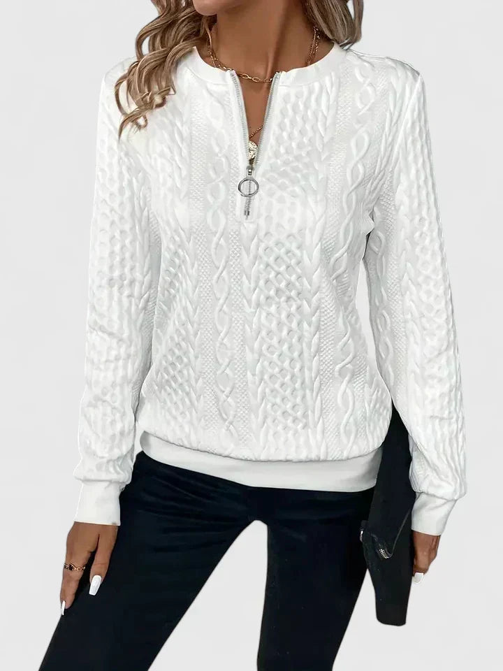 Celeste | Textured Quarter-Zip Sweater