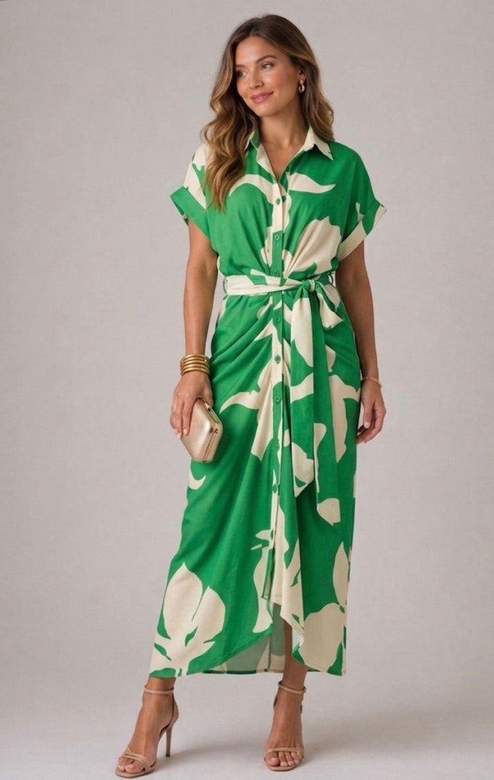Patricia | Elegant Belted Shirt Dress