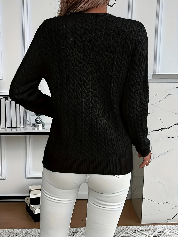 Maeve | Cable-Knit Round Neck Jumper