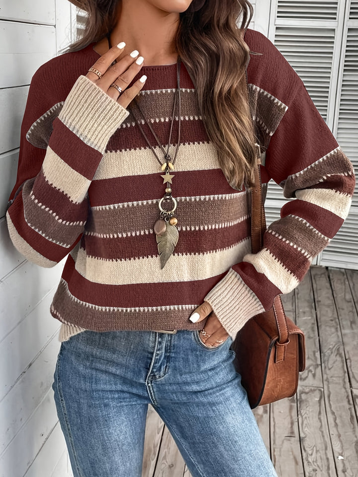 Isla | Striped Round-Neck Jumper