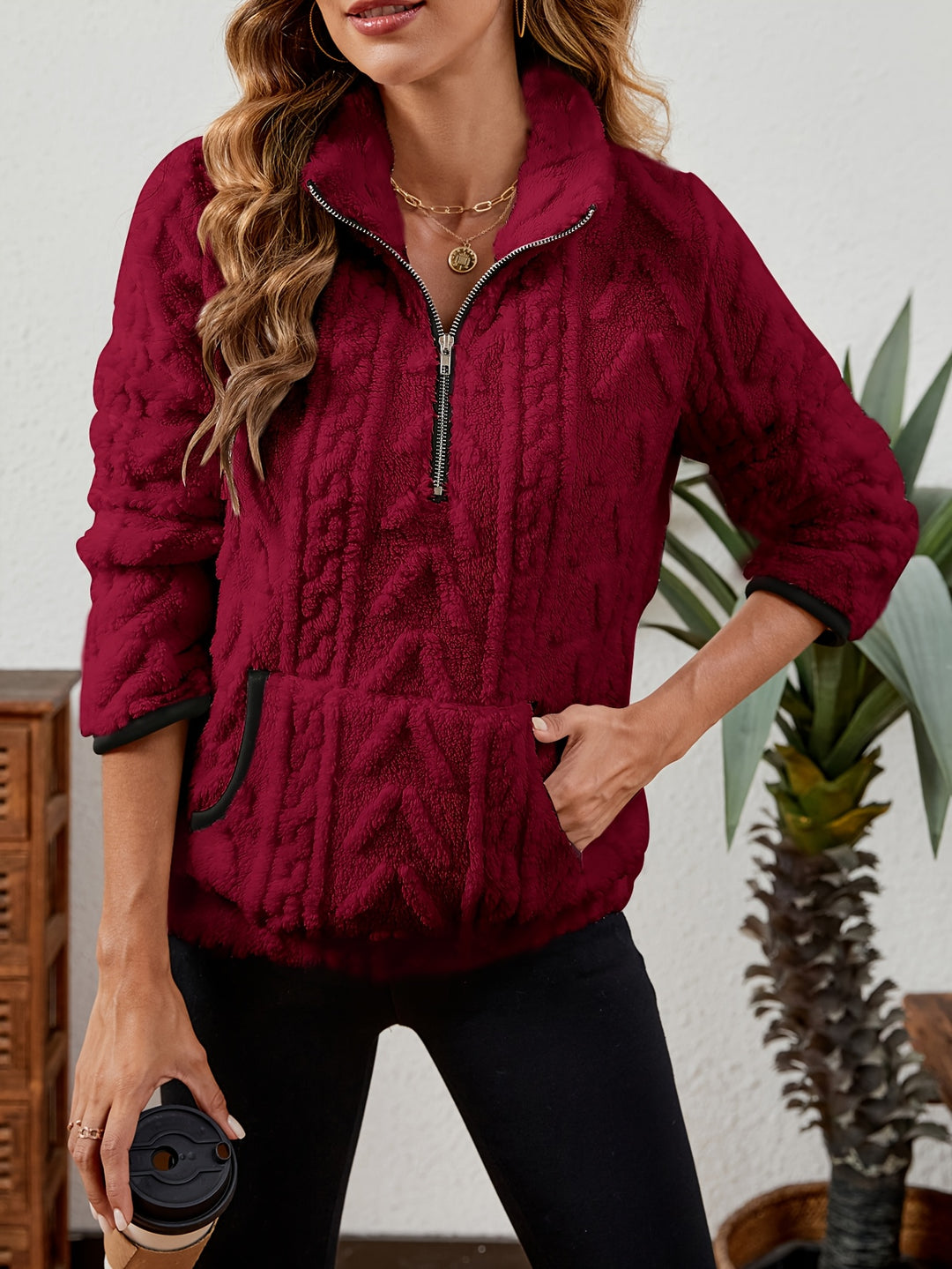Juniper | Textured Half-Zip Pullover