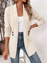 Adelyn | Ribbed Button-Tab Cardigan