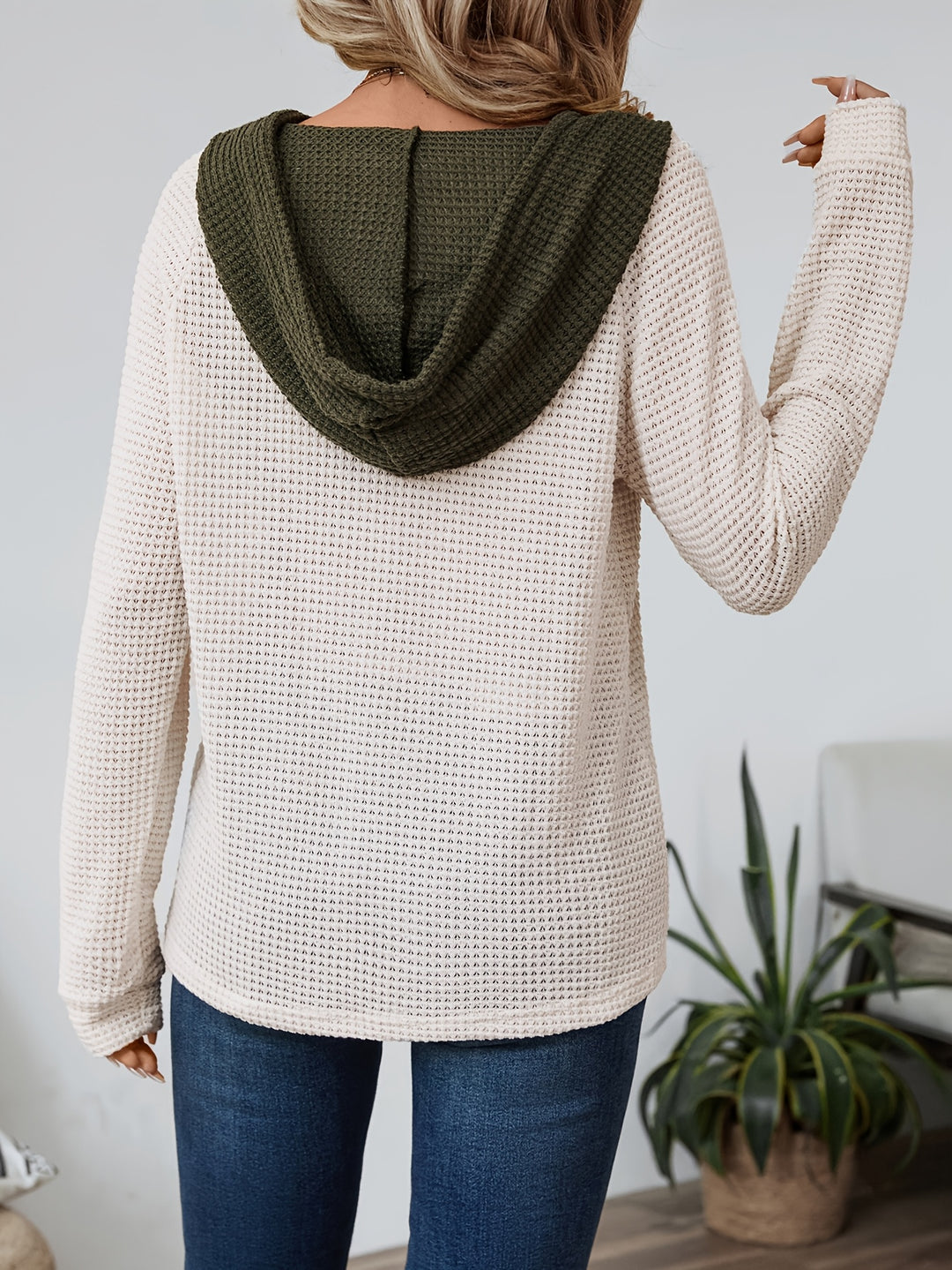 Eloise | Cosy Hooded Waffle Top