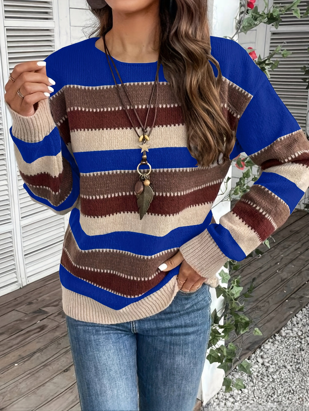 Isla | Striped Round-Neck Jumper