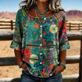 Guinevere | Blooming Button-Front Blouse