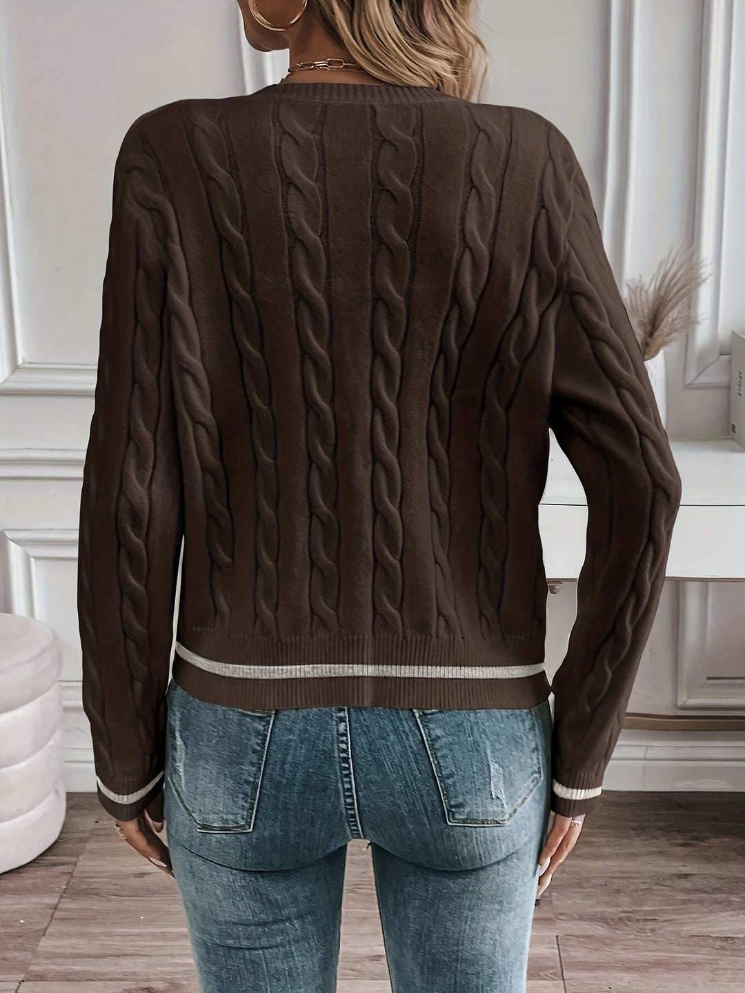 Nora | Cable-Knit Button-Front Cardigan
