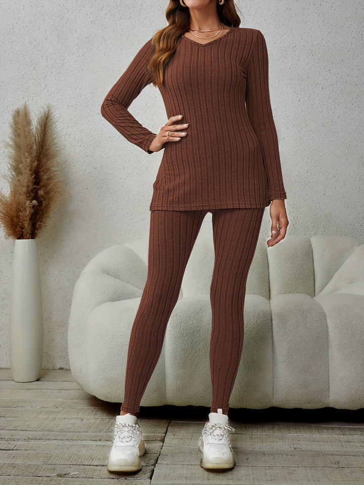 Marguerite | Ribbed Loungewear Two-Piece Set