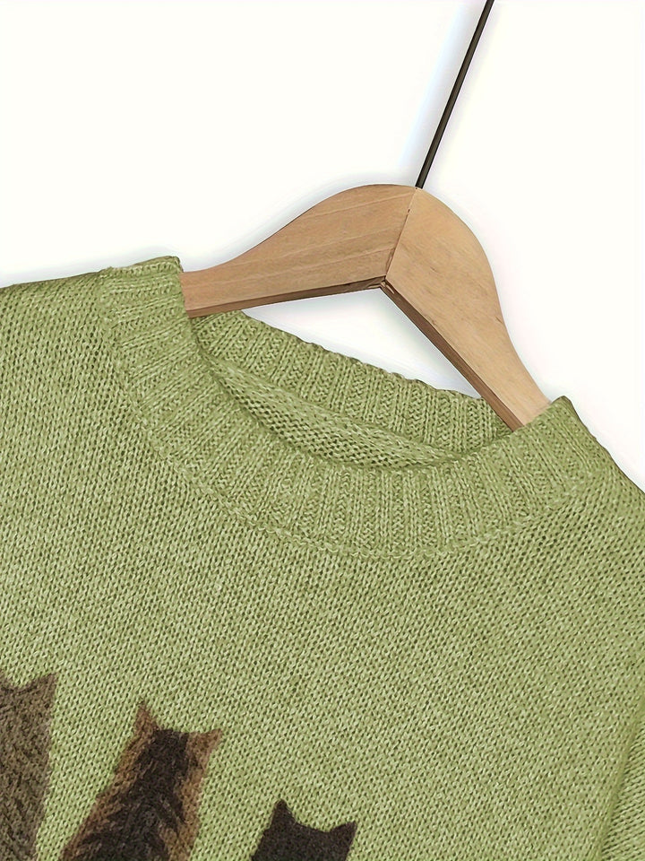 Winifred | Cosy Cat-Print Jumper
