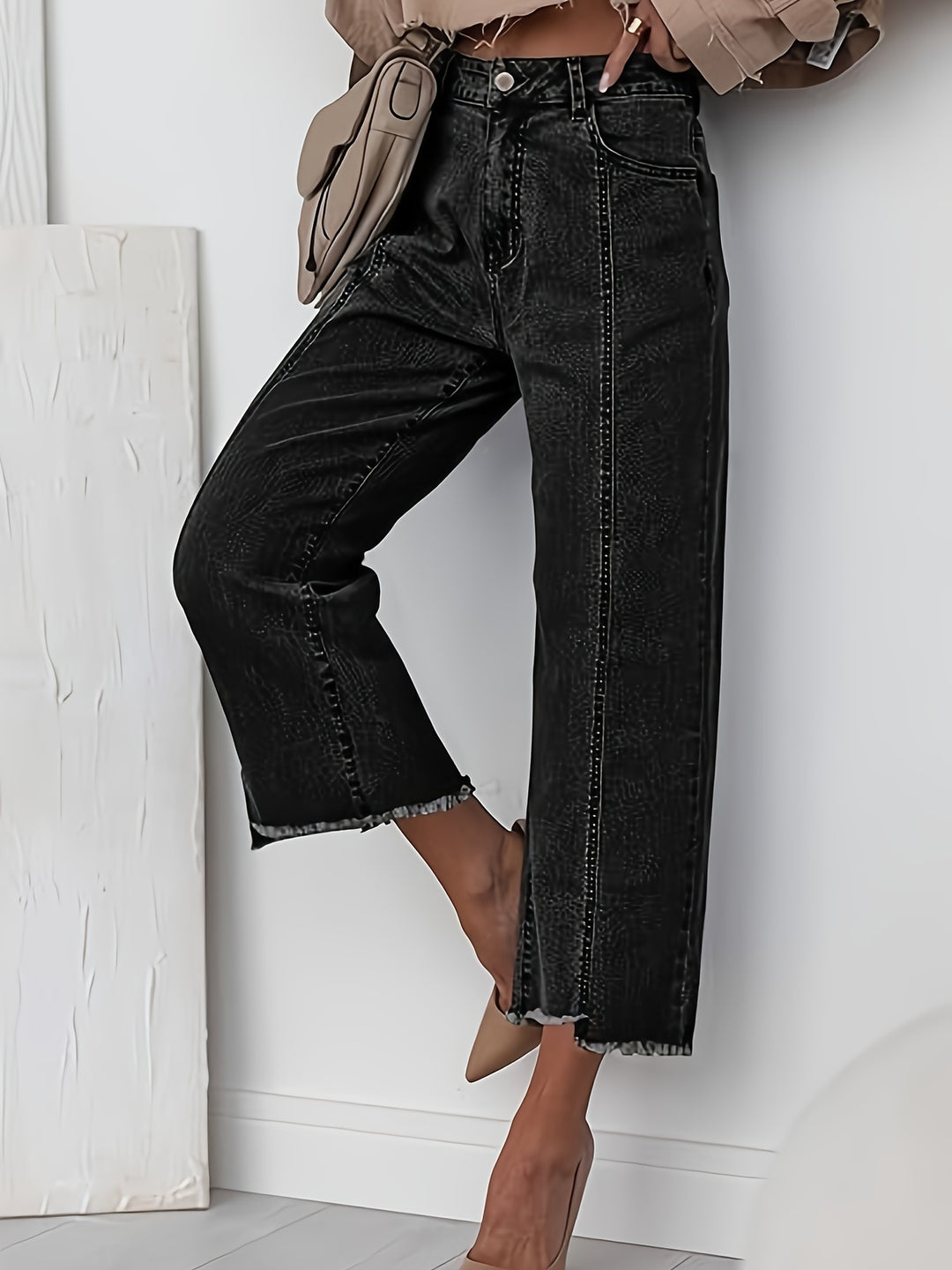 Priya | Cropped Straight-Leg Jeans