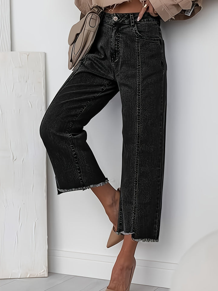 Priya | Cropped Straight-Leg Jeans