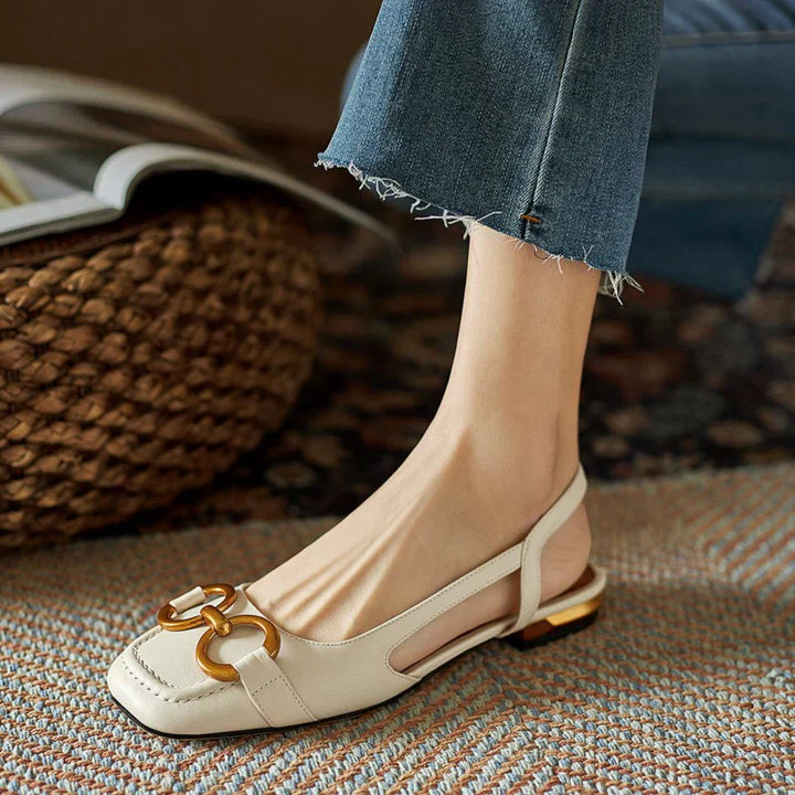 Camille | Elegant Buckle Slingback Flats