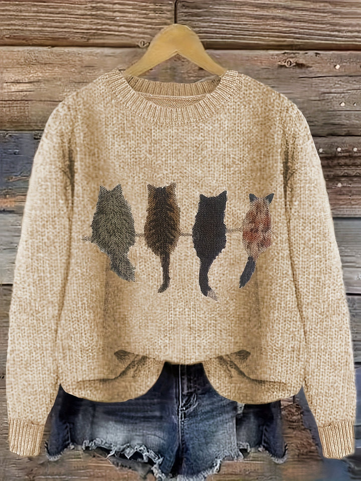 Winifred | Cosy Cat-Print Jumper