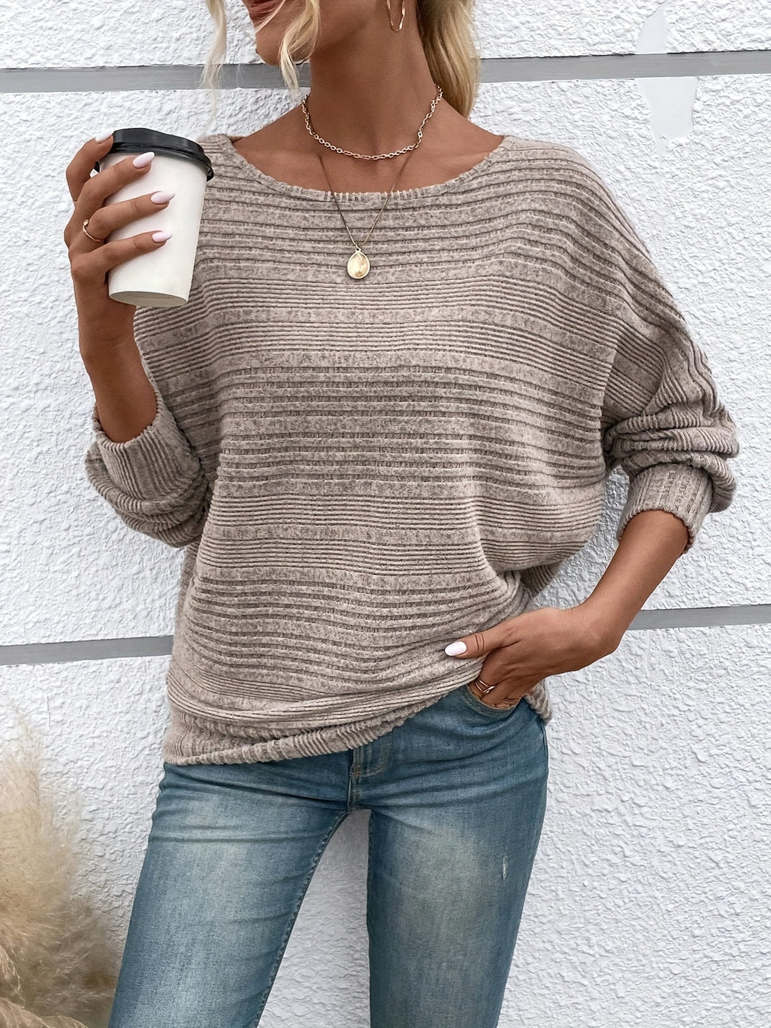Sylvie | Relaxed Ribbed Batwing Top