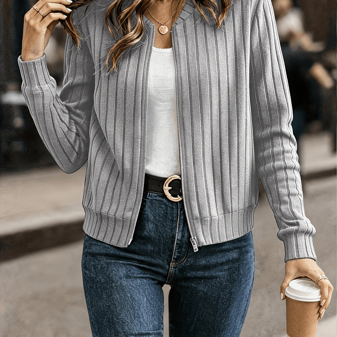 Adeline | Ribbed Zip-Up Jacket