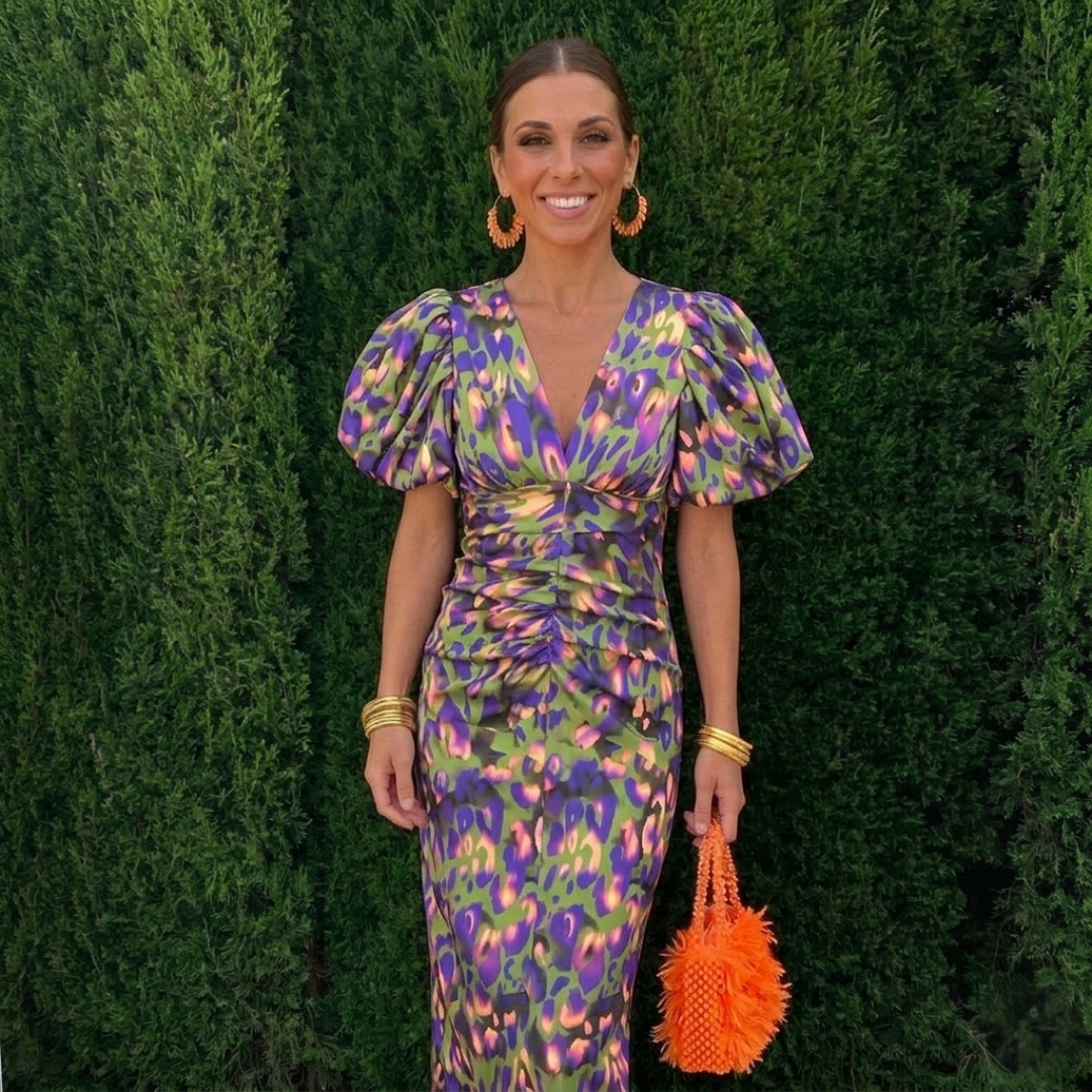 Cynthia | Ruched Puff-Sleeve Maxi Dress