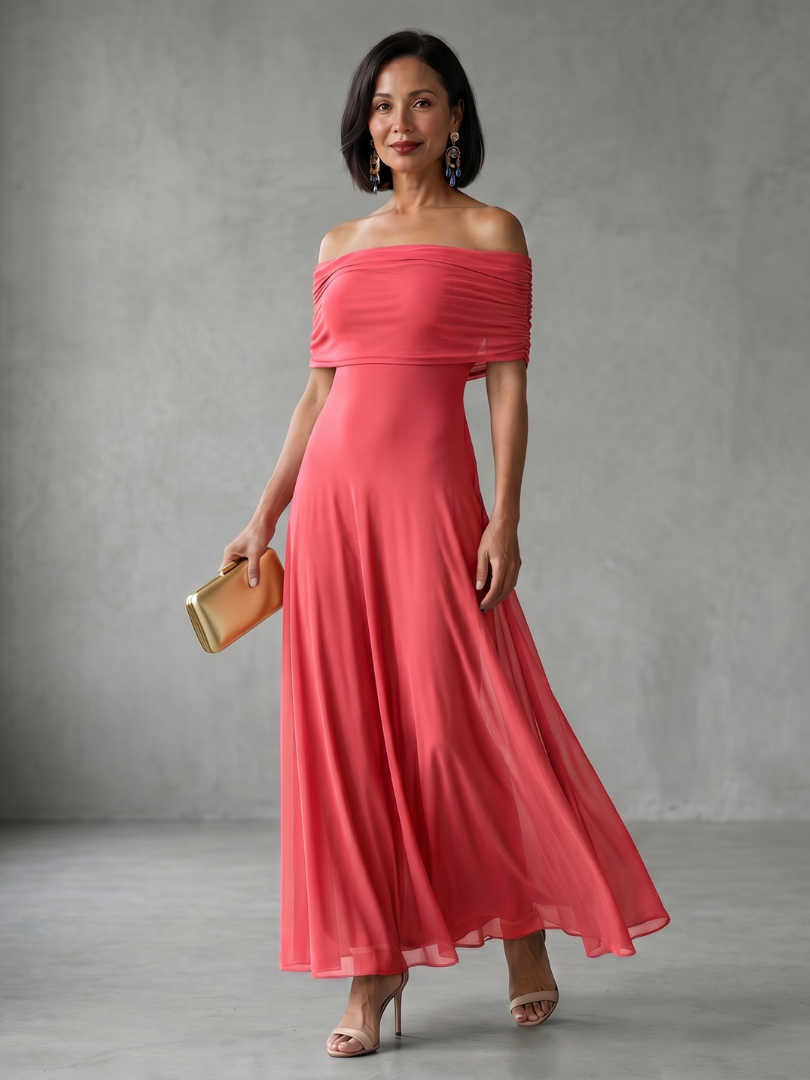 Nerissa | Off-Shoulder Draped Midi Dress