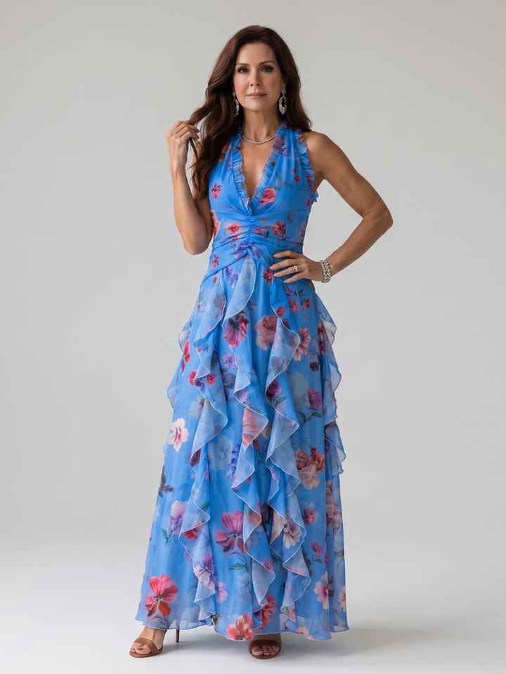 Primrose | Halter Neck Floral Maxi Dress