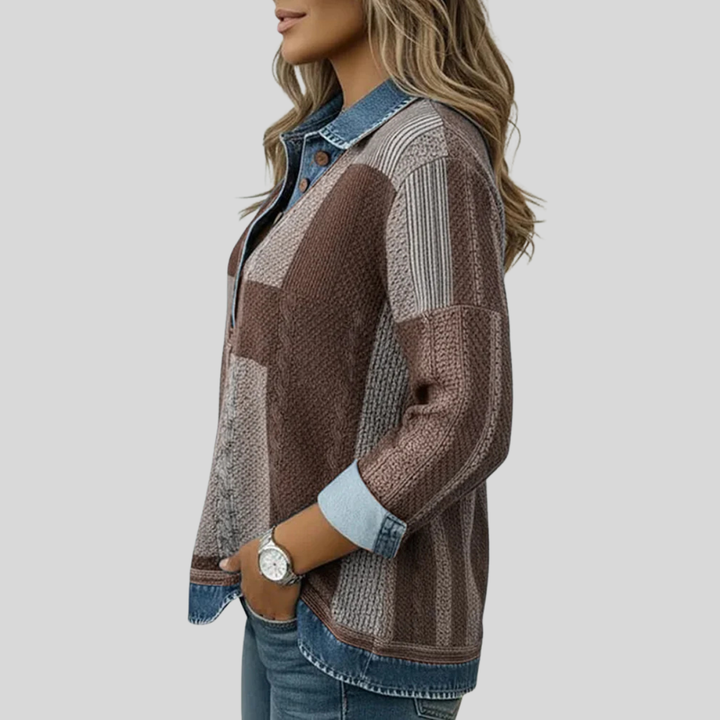 Hazel | Patchwork Collared Pullover