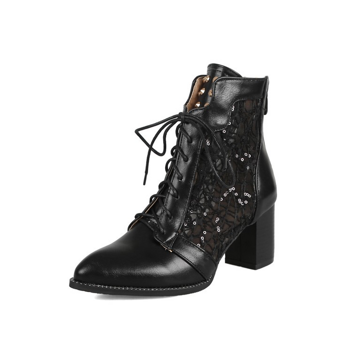 Rosabel | Lace-Up Block-Heel Boots