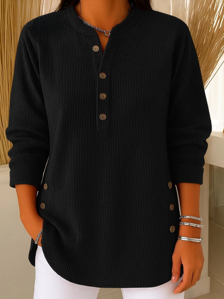 Hollis | Ribbed Button Henley Top